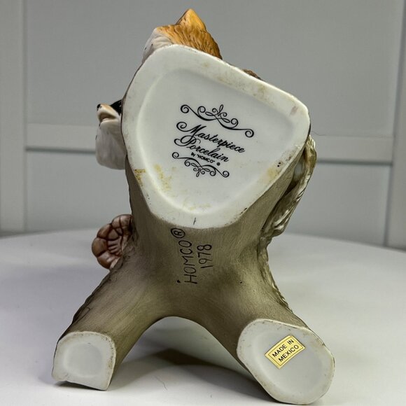 Vintage Homco Masterpiece Porcelain Three Raccoons On Tree 8" Figurine - 1978 - Picture 10 of 10